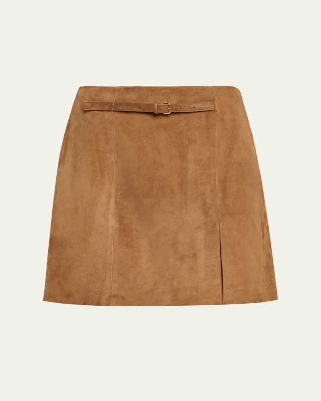 Mid-Rise Suede Mini Skirt